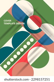 Composición geométrica laconica moderna para tarjetas, título, invitación, afiche, redes sociales, publicaciones después de la publicación. Ilustración vectorial.