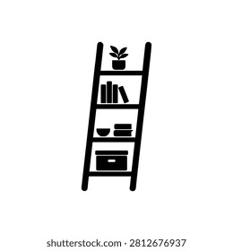 Modern Ladder Shelf Icon Isolated On White Background
