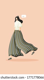 Modern Lady/ Woman Walking - Vector Design