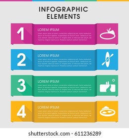 Modern lake infographic template. infographic design with lake icons includes pond, rowing. can be used for presentation, diagram, annual report, web design. 