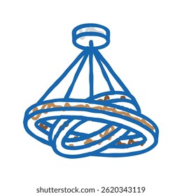 moderno lâmpada teto doodle ícone esboço vetor. sinal de teto lâmpada moderna. ilustração símbolo isolado