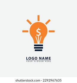 moderne Lampe Dollar Logo Symbol. Abstrakte Vektorgrafik, einfache, elegante Flach-Stil.