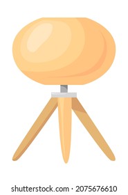 Lámpara moderna. Luz del suelo en tres patas de madera o metal, lámparas de negocio, ilustración vectorial aislada en fondo blanco