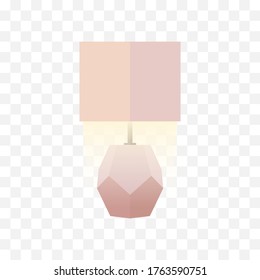 Lámpara moderna con un resplandor. Lámpara vectorial de estilo plano.