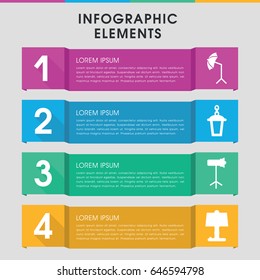 Modern lamp infographic template. infographic design with lamp icons includes studio umbrella. can be used for presentation, diagram, annual report, web design.