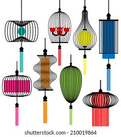 Modern lamp vector set