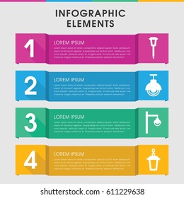 Modern lamppost infographic template. infographic design with lamppost icons includes . can be used for presentation, diagram, annual report, web design. 