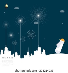 Modern land idea concepts in flat design for web, mobile applications, seo optimizations, business, social networks, e-commerce, planning and teamwork.