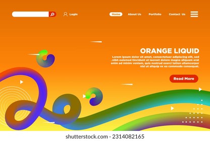 Modern Landing Page With Abstract Orange Liquid Style