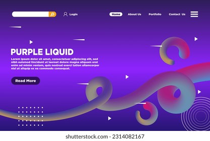Modern Landing Page With Abstract Purple Liquid Style