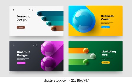 Modernes Design, Vektorgrafik-Bundle für die Landung. Isolierte 3D-Kugeln Booklet Vorlagensammlung.