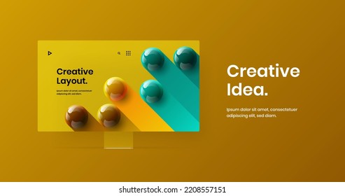 Moderne Landing Page Design, Vektorgrafik. Farbige Computerdarstellung zeigt das Layout der Website an.