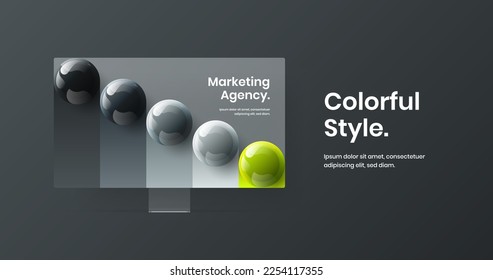 Modern landing page design vector template. Premium computer monitor mockup site screen concept.