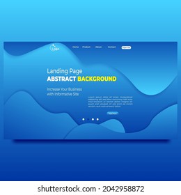 Modern landing page with simple design wave abstract. Vector Background for Website