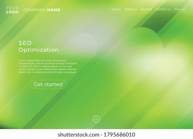 Modern landing page template with blurred background and dynamic shapes. Minimalistic creative illustration for various projects. Vector concept eps10