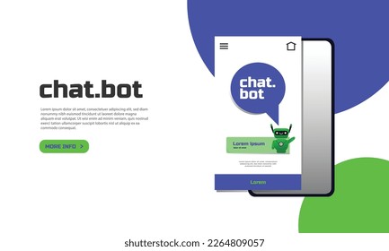 Modern landing page template of chatbot illustration