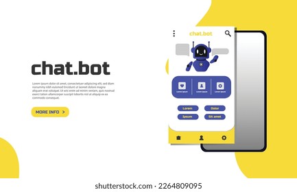Modern landing page template of chatbot concept