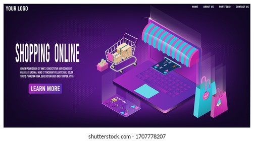 Modern Landing page template concept of shopping online for website and mobile website. 
Easy to edit and customize. Vector illustration