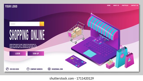 Modern Landing page template concept of shopping online for website and mobile website. 
Easy to edit and customize. Vector illustration