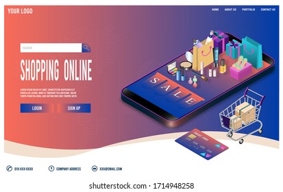 Modern Landing page template concept of Cosmetic shopping online for website and mobile website. Easy to edit and customize. Vector illustration