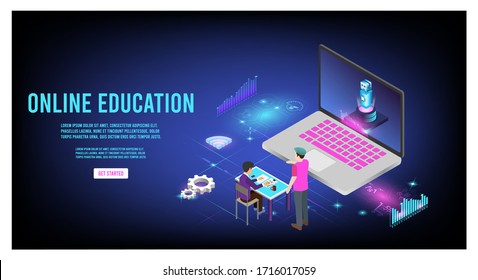 Modern Landing page template concept of Online Education for banner, brochure, website and mobile website. 
Easy to edit and customize. Vector illustration