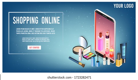 Modern Landing page template concept of Cosmetic shopping online for website and mobile website. Easy to edit and customize. Vector illustration