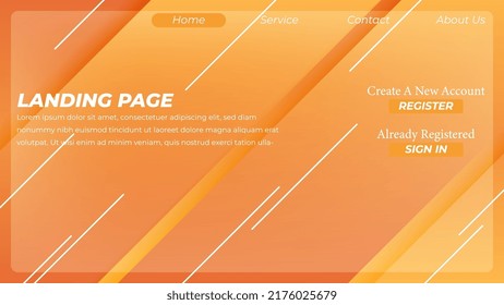 Modern Landing Page template created with simple abstract stripes.