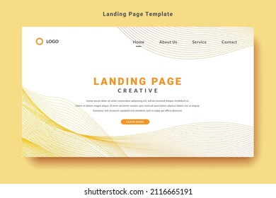 modern landing page template design, future abstract wave style, background vector