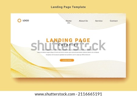modern landing page template design, future abstract wave style, background vector