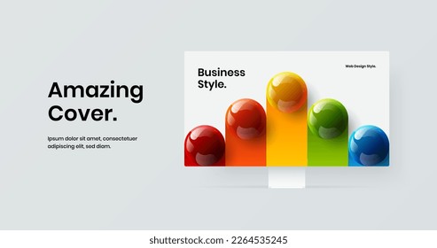 Modern landing page vector design template. Unique display mockup web project concept.