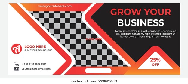 modern landscape banner obtuse angle triangle red orange business.eps 10