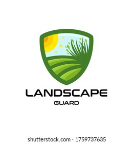 Modern Landscape Guard Logo Template