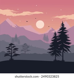 modern landscape logo with mountain logo design