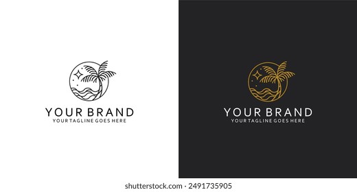 A modern landscape logo that has simple dynamic lines and gives the impression of elegance, luxury, simplicity