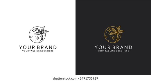 A modern landscape logo that has simple dynamic lines and gives the impression of elegance, luxury, simplicity