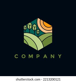 Modern landscaping logo illustration design for your company or business