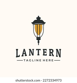 modern lantern vintage logo vector minimalist illustration design, street lantern logo design