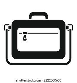 Modern Laptop Bag Icon Simple Vector. Backpack Case. Strap Bag