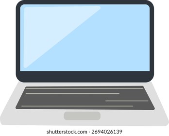 Ordenador portátil moderno con la pantalla en blanco