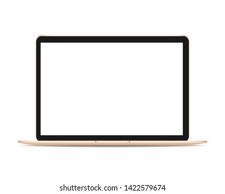 Modern laptop computer mockup. Laptop computer isolated on white background.
