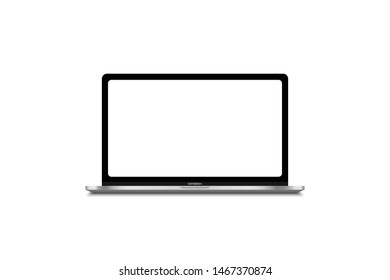 Modern laptop computer mockup vector isolated on white illustration template for content