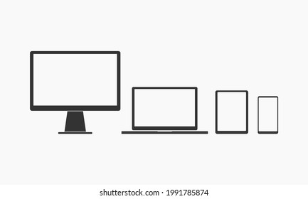 modern laptop computer PC icon vector for technology device.