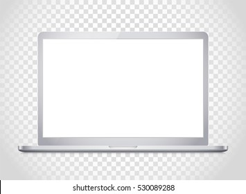 Modern laptop computer vector mockup. Vector notebook photoreal illustration. Template for a content