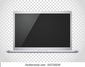 Modern laptop computer vector mockup. Vector notebook photoreal illustration. Template for a content