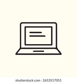 Modern laptop icon conveying connectivity information access and streamlined design for presentations web design or technology related graphics