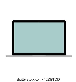 Modern laptop icon isolated on white background. Vector flat laptop icon.