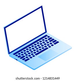 Modern laptop icon. Isometric of modern laptop vector icon for web design isolated on white background
