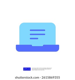 Modern Laptop Icon Representing Education and Science in a Digital Learning Environment