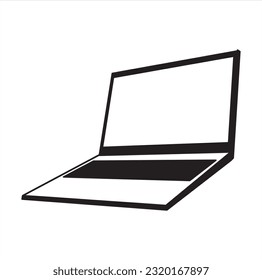 Modern laptop icon vector, device icon vector ,Laptop icon isolated. Notebook screen template on white background.