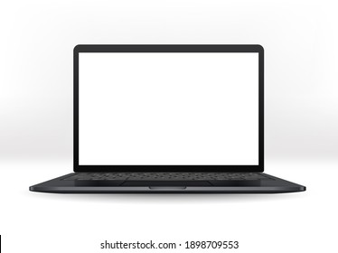Modern laptop isolated on white background. Vector mockup
